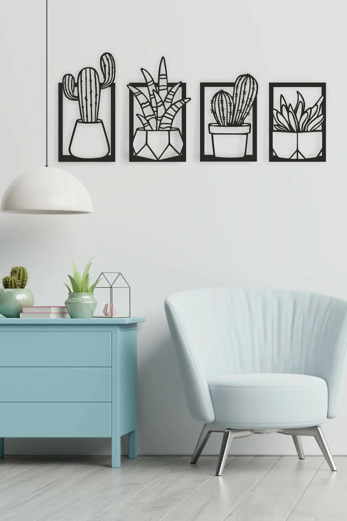 

Деревянная настенная декоративная ваза черного цвета с изображением кактуса, новинка для дома и офиса, 3D креативный стильный ваза для гости...