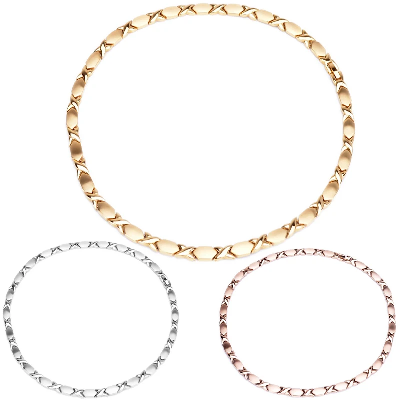 Магнитное ожерелье для мужчин и женщин цепочка из нержавеющей стали с плетением