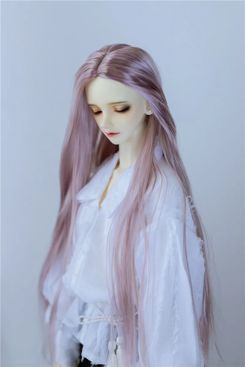 

Парик из мягкого шелка BJD, 3 точки, 4 точки, длинные волосы из молочного шелка, Средние прямые волосы