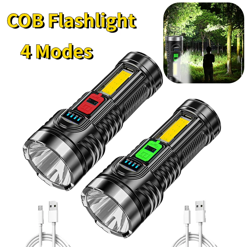 

Camping Lantern USB Rechargeable Flashlight Fishing IPX4 Waterproof 4 Modes 500LM Outdoor Lighting for Hiking Climbing Emergency