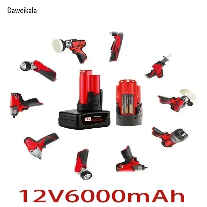 Аккумуляторная батарея TURPOW 12 В 6000 мАч для беспроводного инструмента Milwaukee M12 XC