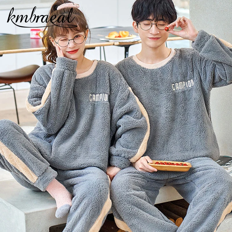 Winter Men's Warm Pajama Sets Thick Flannel Pyjama Fashion Hooded Autumn Couple Male Pijama Cartoon Pajamas for Men Sleep Tops