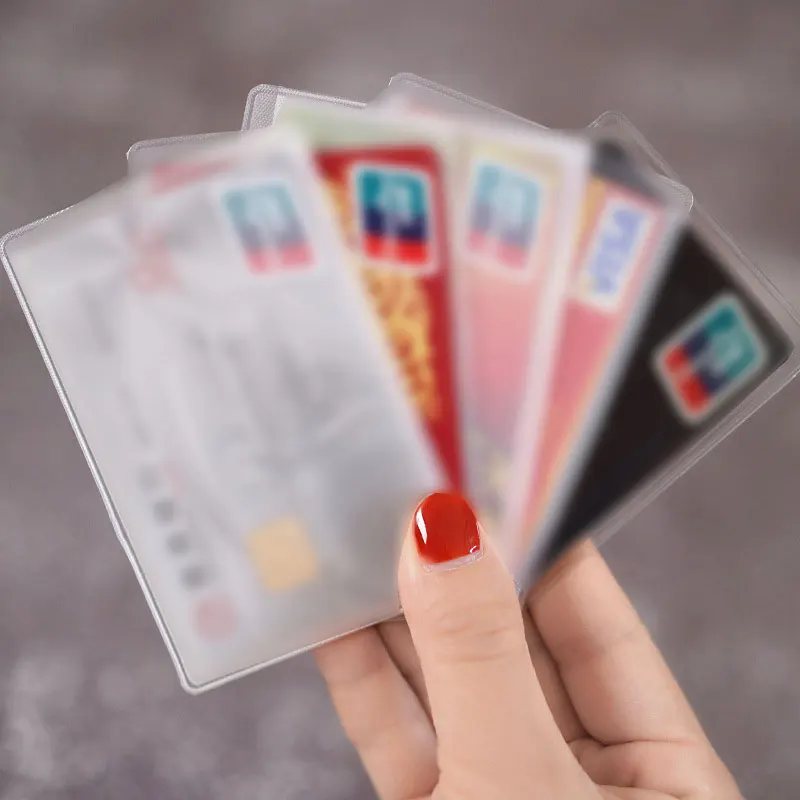 

10Pcs PVC Clear Card Cover To Protect Credit Cards Waterproof Card Holder Bag Anti-demagnetization Frosted Bank Bus Card Holder