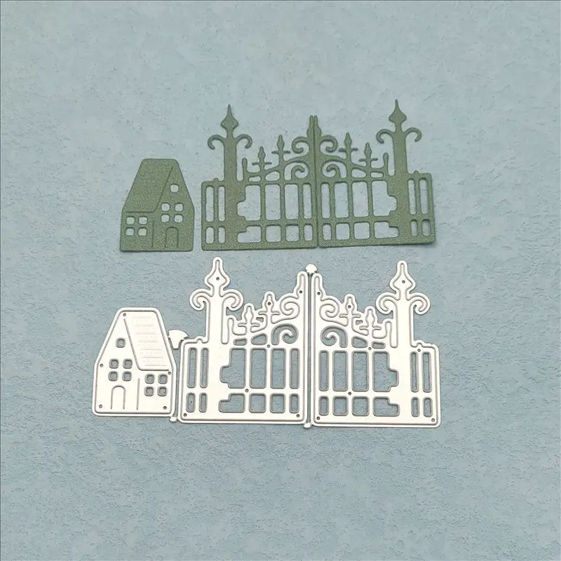 

House and gateCutting Knife Mold DIY Embossing Blade Carbon Steel Scrapbook Mold