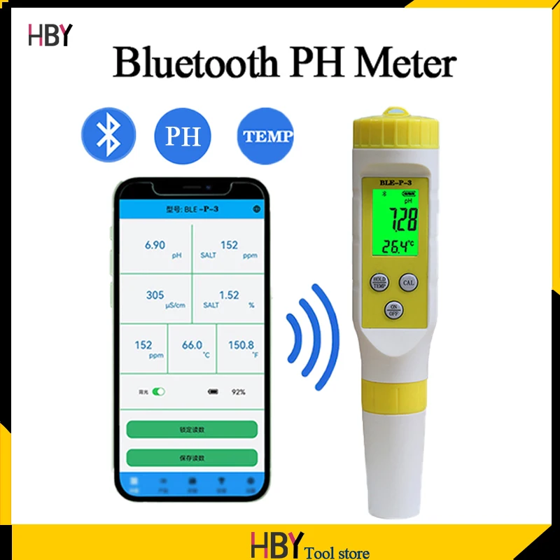 

Цифровой тестер качества воды, измеритель PH воды с поддержкой Bluetooth и ЖК-дисплеем, работает с приложением