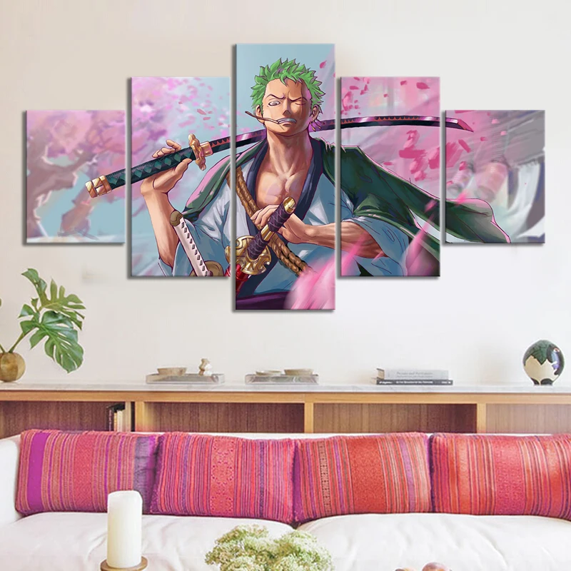 

Рисунок RORONO ZORO с изображением летней аниме, живопись Zoro, Картина на холсте, Настенная картина для спальни, украшение для стен, подарок