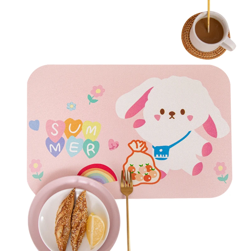 

Cute ins leather mat heat insulation pad disposable waterproof, oil-proof and tasteless children's mat bowl pad table mat