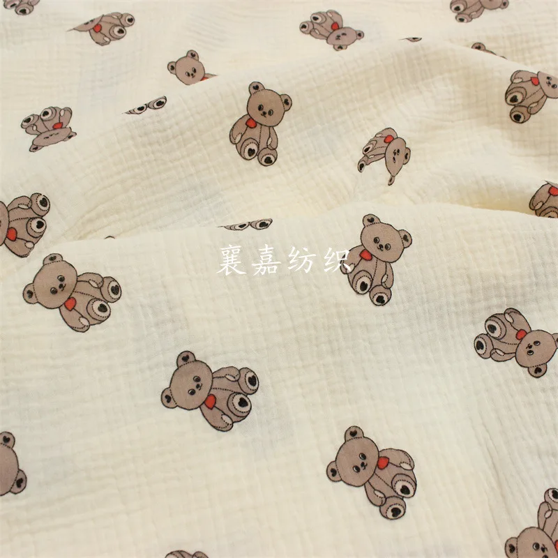 

100X135cm 180g/ M Double Layer Cotton Crepe, Gauze, Cartoon Printing Fabric, Baby Clothes, Small Blanket Fabric