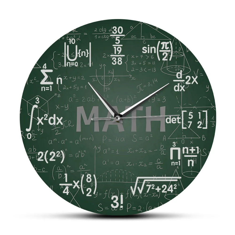 

Groene Krijtbord Math Formules Wandklok Opknoping Muur Horloge Terug Naar School Wetenschap Wiskunde Art Wall Decor Math Geek Gi