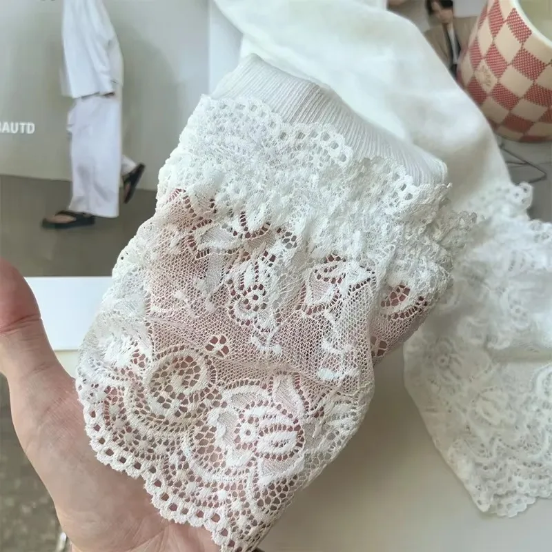 Корейские однотонные сексуальные кружевные высокие чулки для женщин и девочек