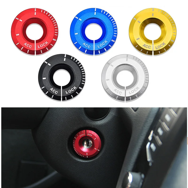 

10pcs Car Engine Start Ignition Cover For Volkswagen Golf VW Polo Passat For Seat Audi Styling Ringhole Sticker Accessories Case