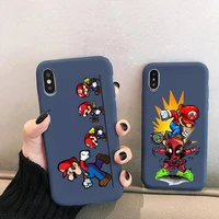mario brothers phone case for iphone 13 12 mini 11 pro xs max x xr 7 8 6 plus candy color blue soft silicone cover