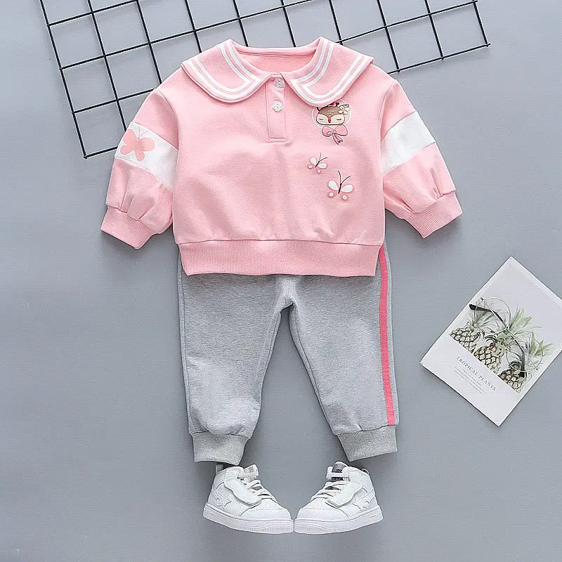 

Spring Autumn Children Girls Clothing Suits Fashion Baby Cartoon Patchwork T-shirt Pants 2Pcs/Sets Toddler Tracksuit 0-4 Years
