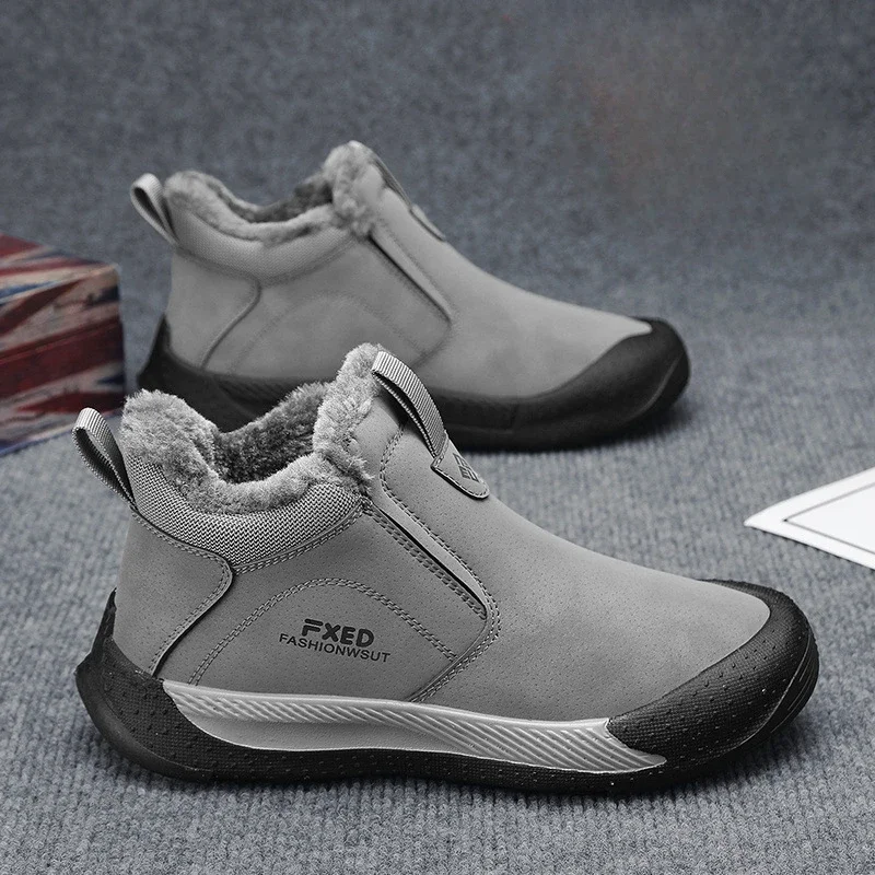 Новые зимние мужские ботинки плюшевая мужская повседневная обувь утепленные