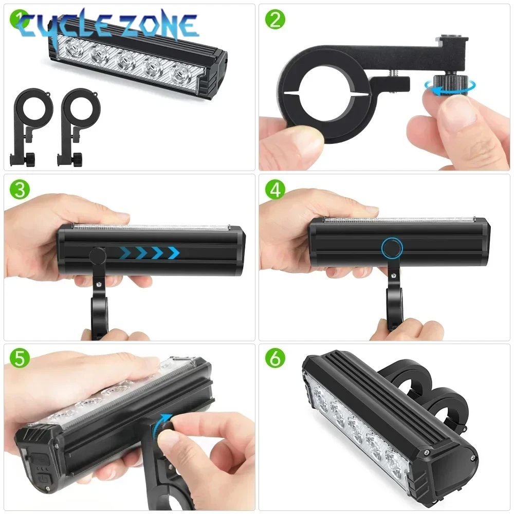 5-светодиодный супер яркий передний фонарь для велосипеда велосипедный налобный