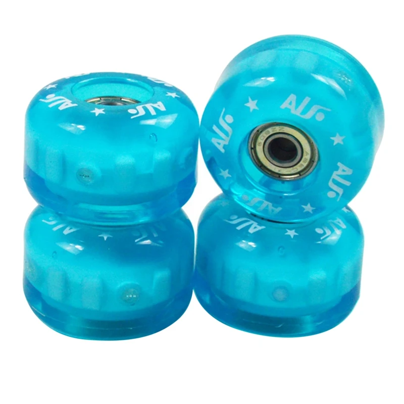 

ALF 4 PCS Durable Flashing Roller Skateboard Light-Up Wheels Longboard Cruiser Replacement Wheels