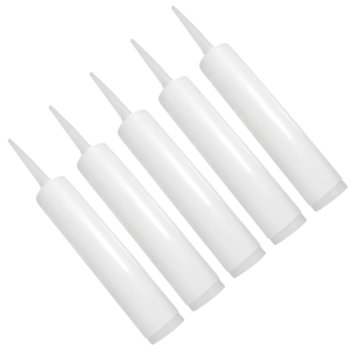 

5 Pcs Empty Plastic Caulk Tubes Refillable Sealant Caulking Tube Home Supplies
