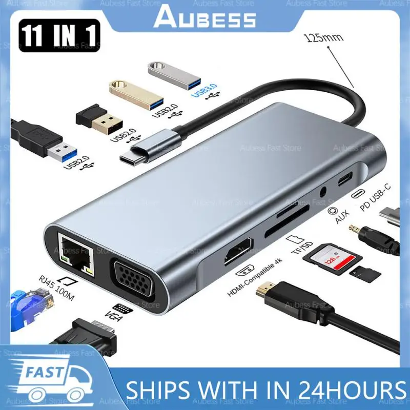 

USB-концентратор AUBESS 11 в 1, совместимый с USB 3,0 и HDMI