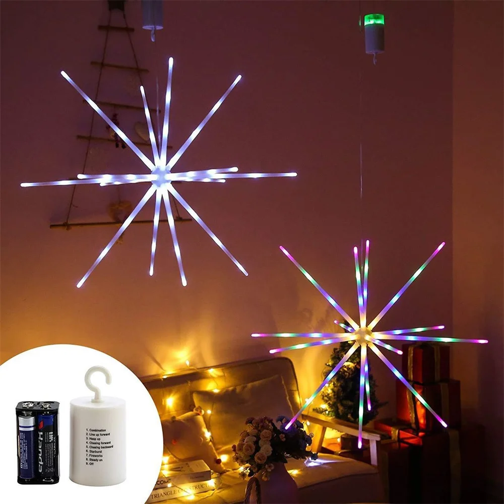 

LED Firework Light Explosion Star Fairy Light Decor Dandelion Lamp Remote Control New Year Christmas Decoration