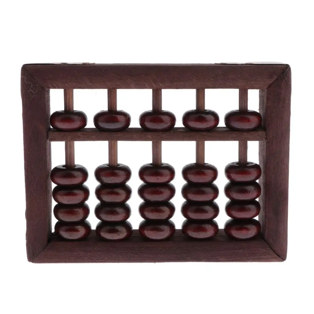 

Vintage Chinese Wooden Bead Arithmetic Abacus, 5 Rods Wood Abacus Toys