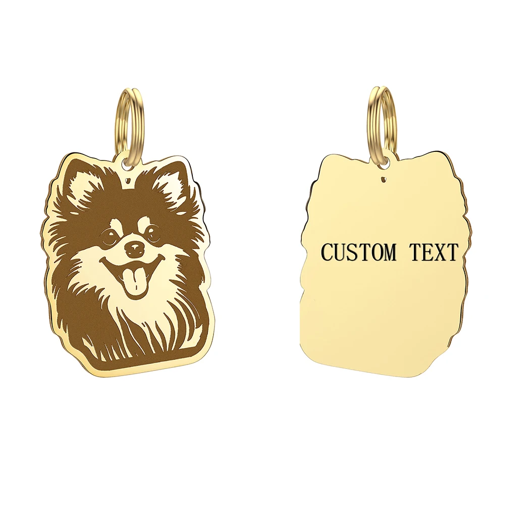 1 шт. персонализированный брелок с именем померанский шпиц собака
