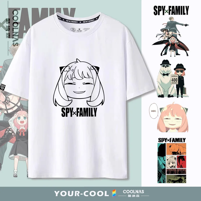 

Anime SPY×FAMILY Comics Yor Forger Anya Forger Cosplay Costume Cartoon Print Short Sleeve T-shirt Couple Top Women Men Summer