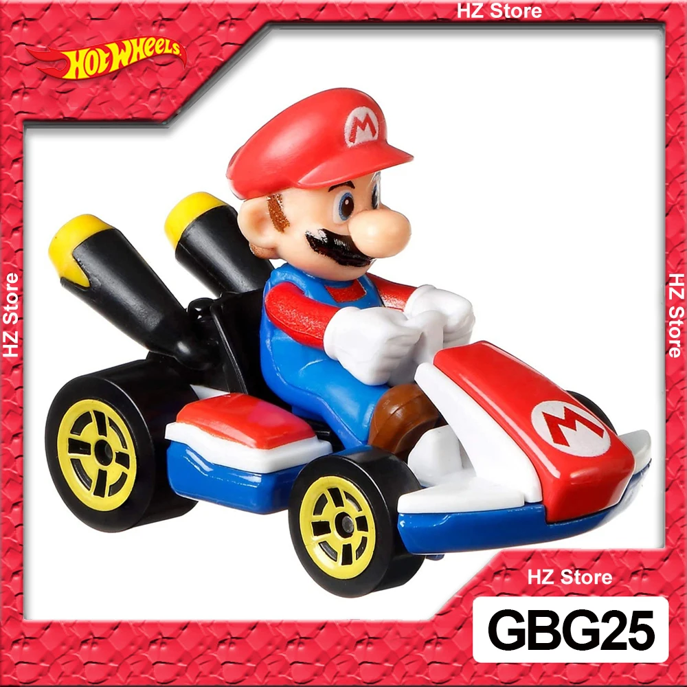 

Hot Wheels Mario Car Toy Kart Diecast Mario with Kart Vehicle Figures 1:64 Alloy Car Toys for Children Boys Biirthday Gift GBG25