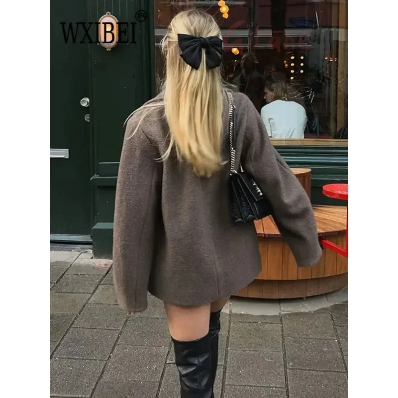 Женское шерстяное пальто WXIBEI