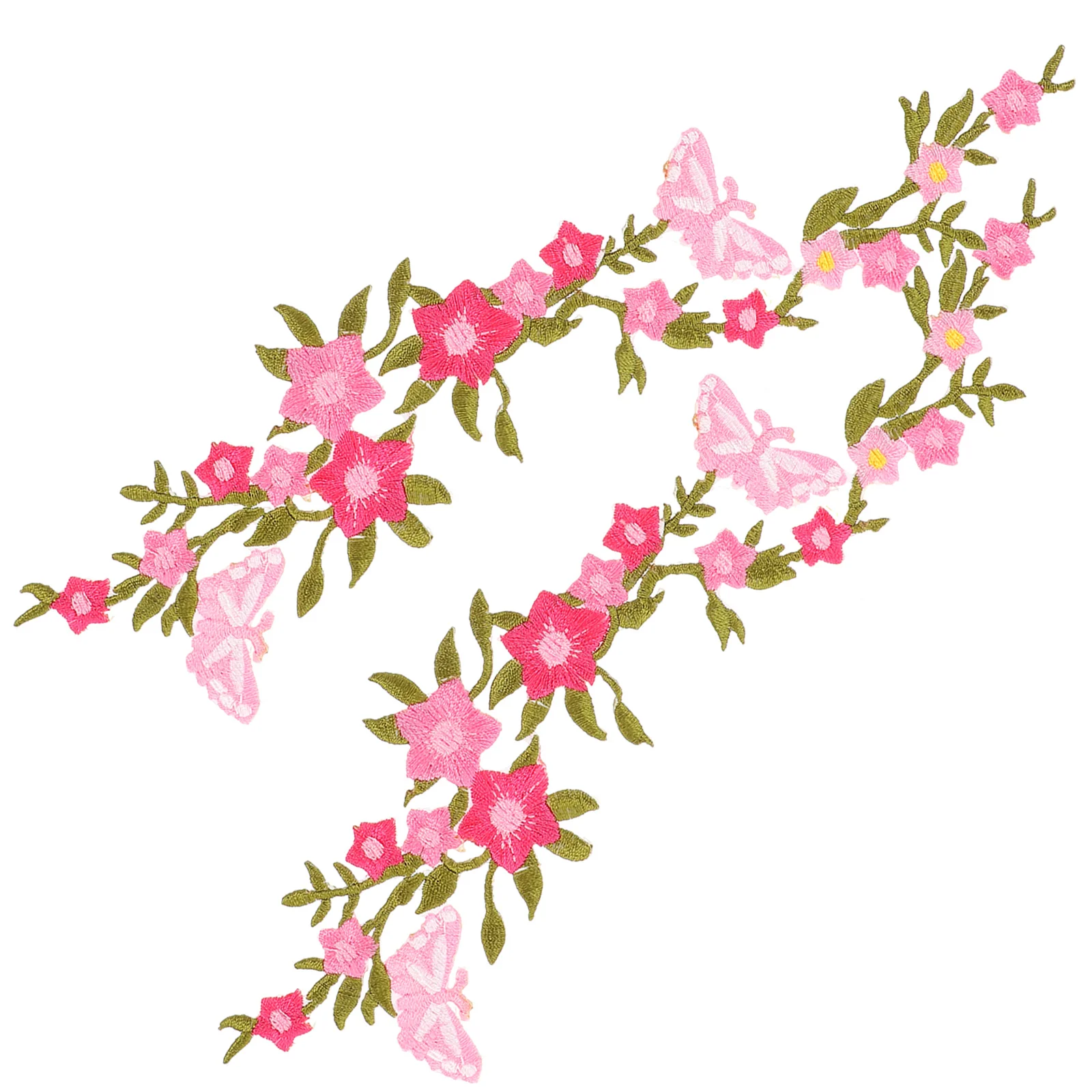 

2pcs Safe Beautiful Embroidery Patterns Flower Garment Appliques Flower Iron On Embroidery Patch for Clothes Repairing