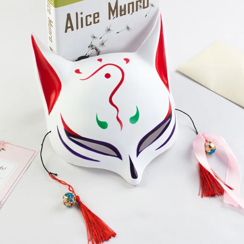 

Tiktok Picturesque Fox Demon Mask Japanese Style Two-Faced Cat Full Face Cat Face Mask Anime Fox Cospl