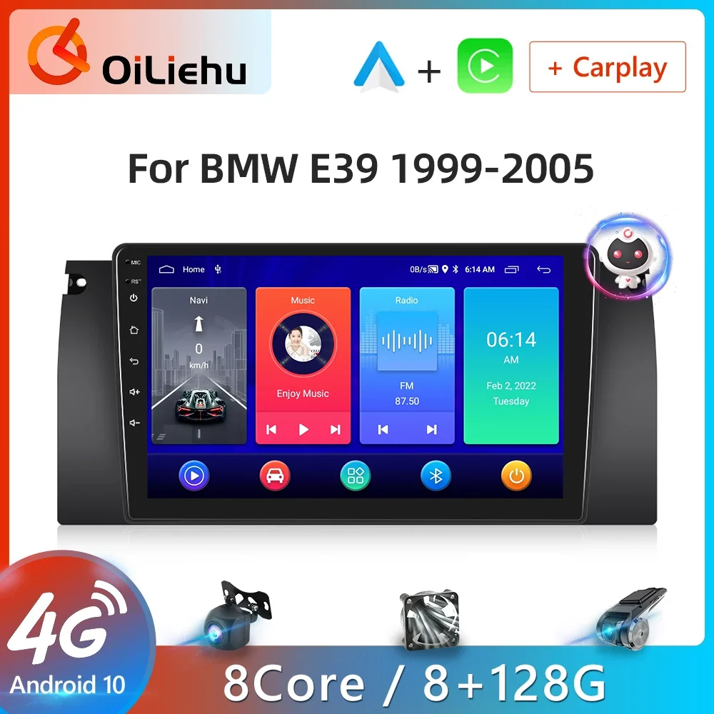 

OiLiehu For BMW X5 E53 E39 E38 M5 1995 1996 -2003 4G 2din Car Radio Android Auto Multimedia player FM WiFi Navigation GPS