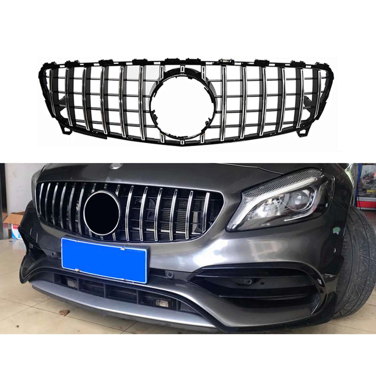 

Верхняя решетка бампера для Mercedes Benz Facelift W176 A200 A250 A45 AMG 16-18
