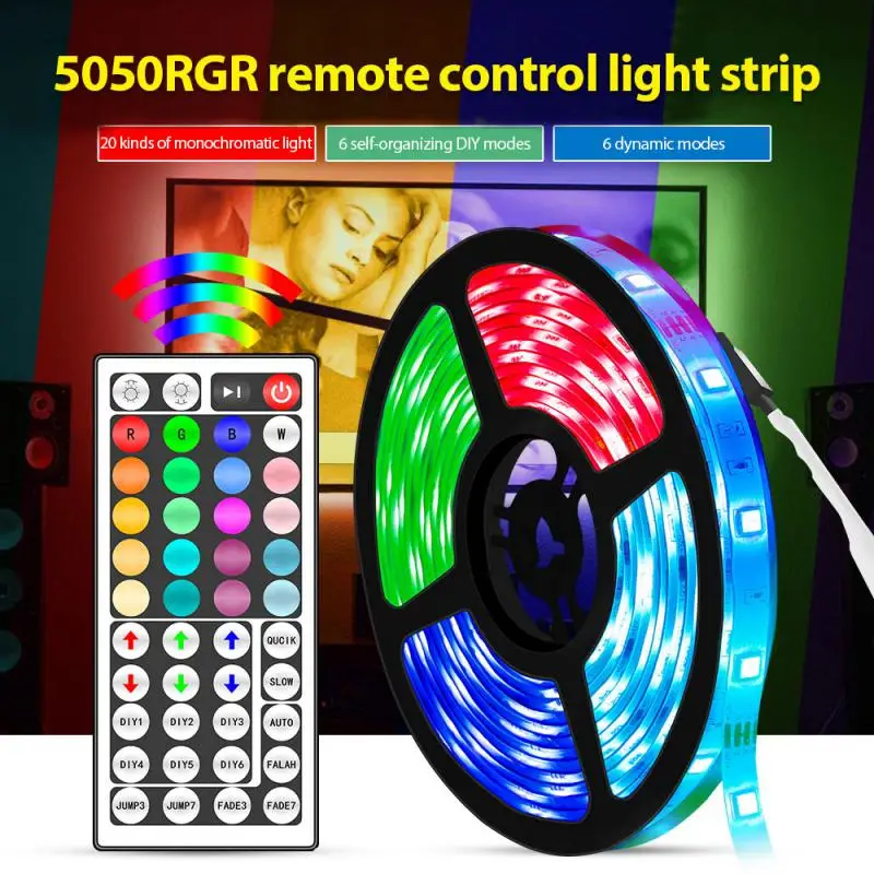 

Smart LED Strip Lights Infrared Control RGB5050 Flexible 5V Neon Ice Lighting Lamp for Bedroom Decoration TV Backlight
