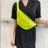 fashion new women transparent waist bag pvc fanny hip pack girls lady candy color phone pouch shoulder chest bag bum belt bag