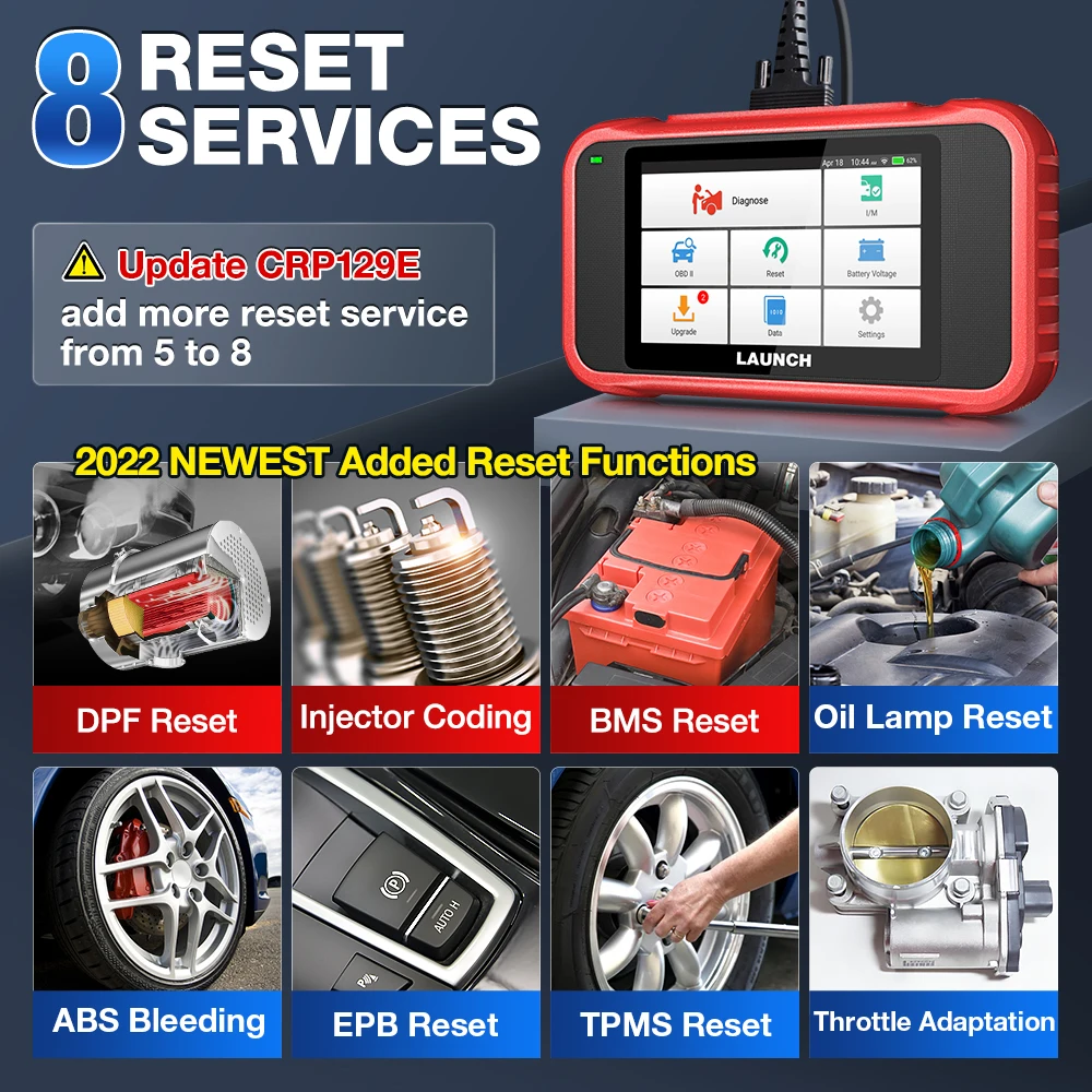 LAUNCH X431 CRP129E OBD2 Диагностические инструменты Авто OBD Двигатель ABS SRS AT Считыватель