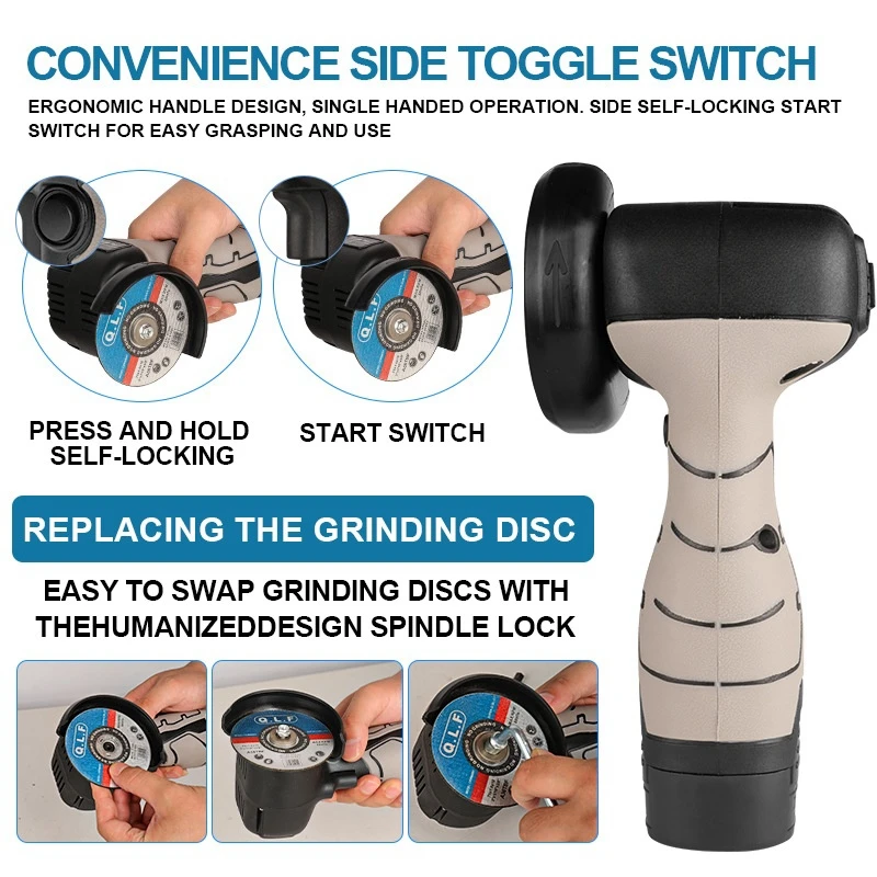 16 8 в 19500 об/мин мини-угловая шлифовальная машина перезаряжаемый шлифовальный