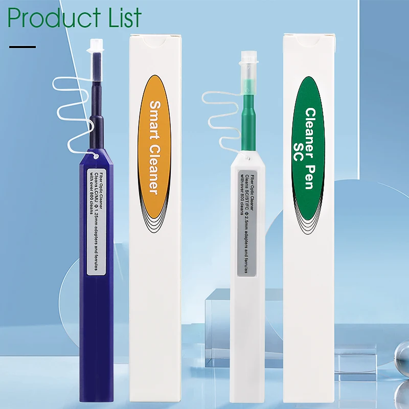 FTTH Optical Fiber Cleaning Pen 1.25mm 2.5mm LC SC FC ST One Click Optic Fiber Cleaner Tools Connectors Adapters Clean 800 Times