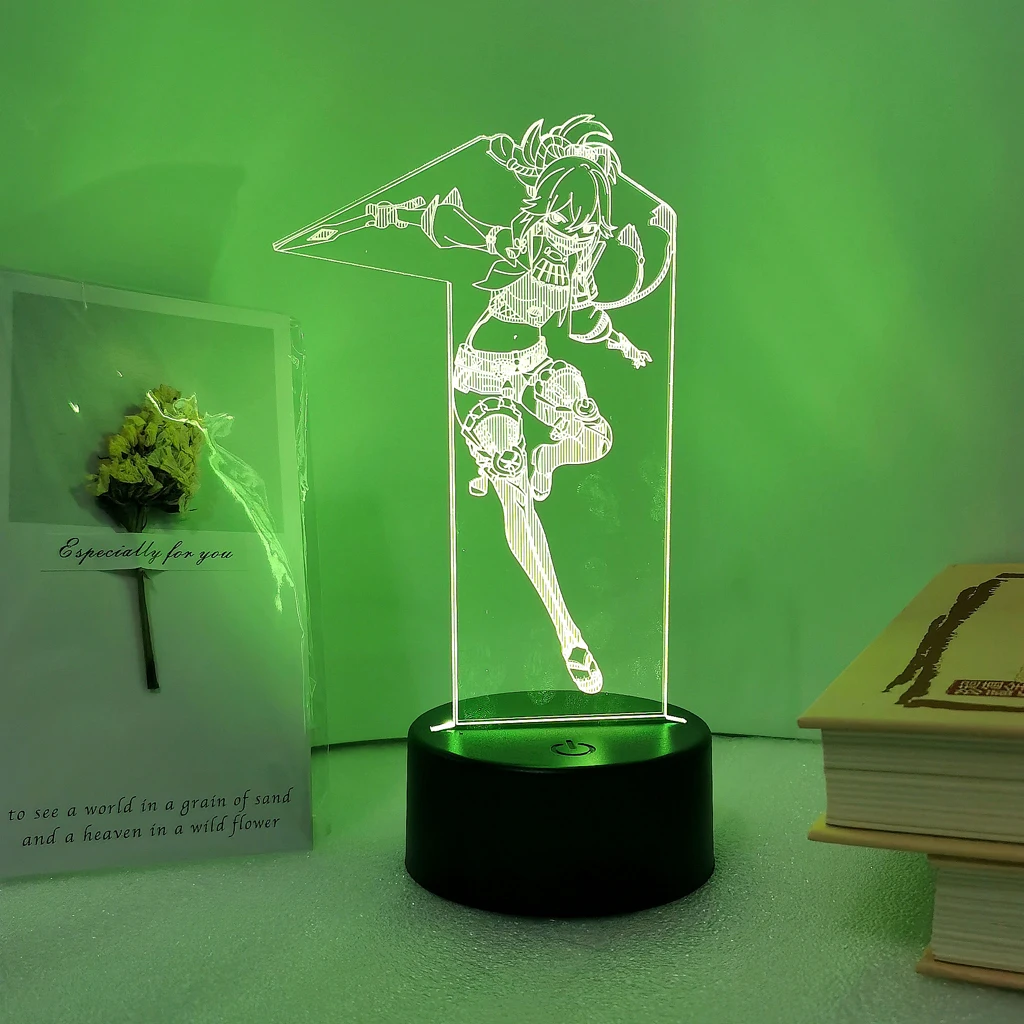 

New 3D Led Genshin Impact KUKI SHINOBU Night Light Anime Figure Desk Lamp For Kid Room Illusion Party Decor Birthday Fairy Gift