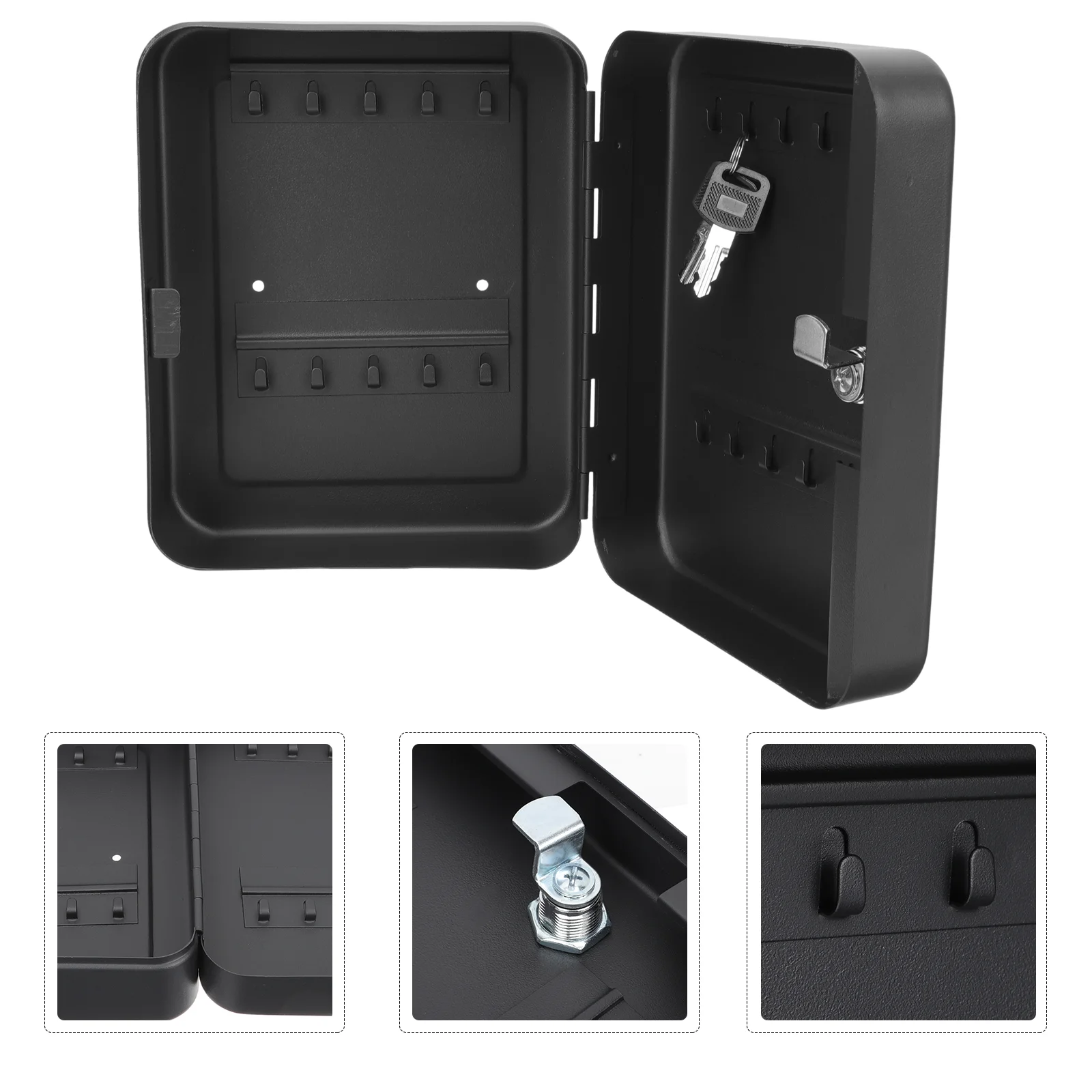 

Wall Mounted Storage Cabinet Combination Lock Box Key Case Bracket Multi-slots Security Wrought Iron