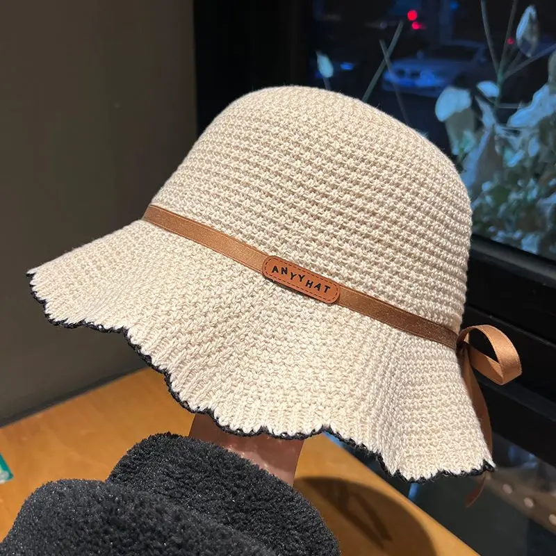 

2023 New French Women's Bucket Hat Retro Bow Knot Fisherman Hat Fashion Versatile Sunshade Kpop Literary Lace Pot Hat Summer Hat