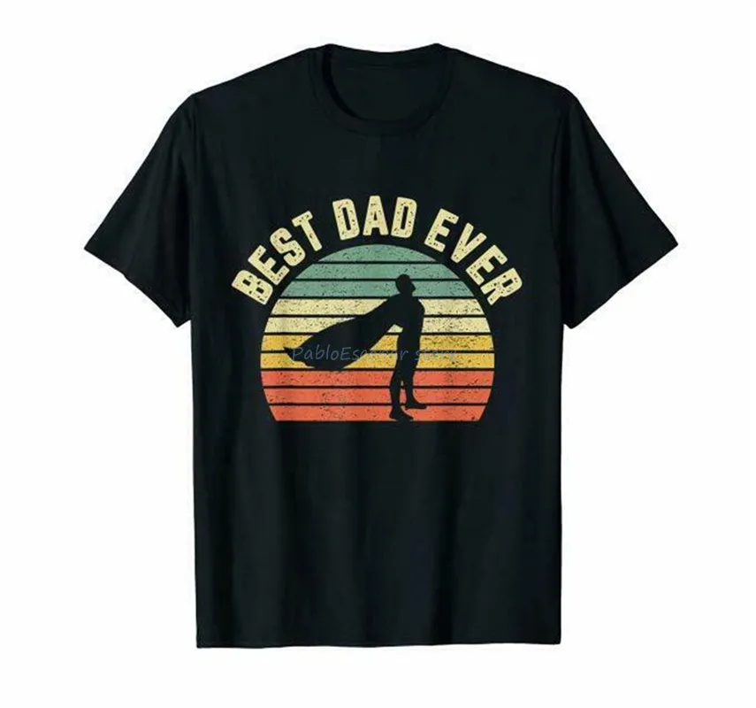 

Vintage Best Dad Ever Shirt Superhero Fun Father'S Day Shirt Casual Tee Shirt men cotton tee-shirt man brand tshirt EURO SIZE