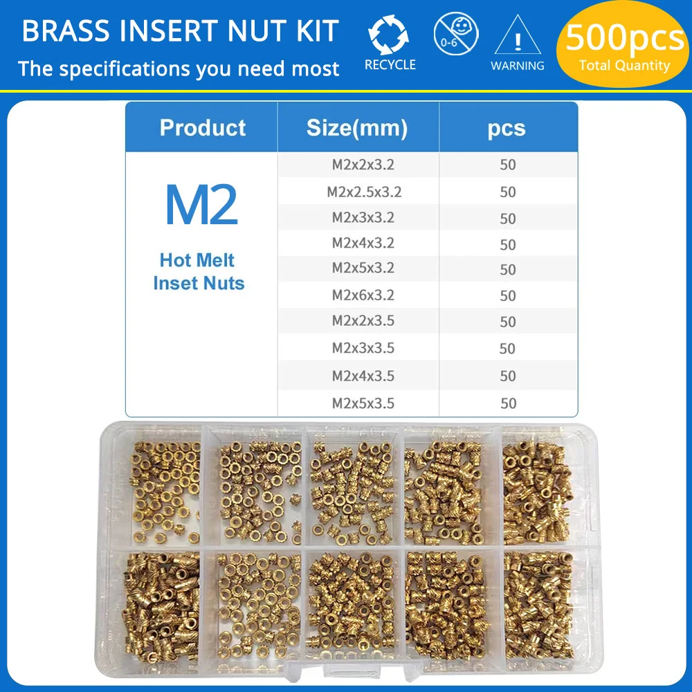 

Медные резьбовые вставки M2 M2.5 M3 M4 M5 M6
