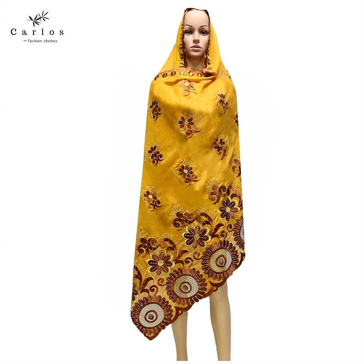 Новинка 2022 г. Лидер продаж 100% хлопок яркий Африканский женский хиджаб ажурный