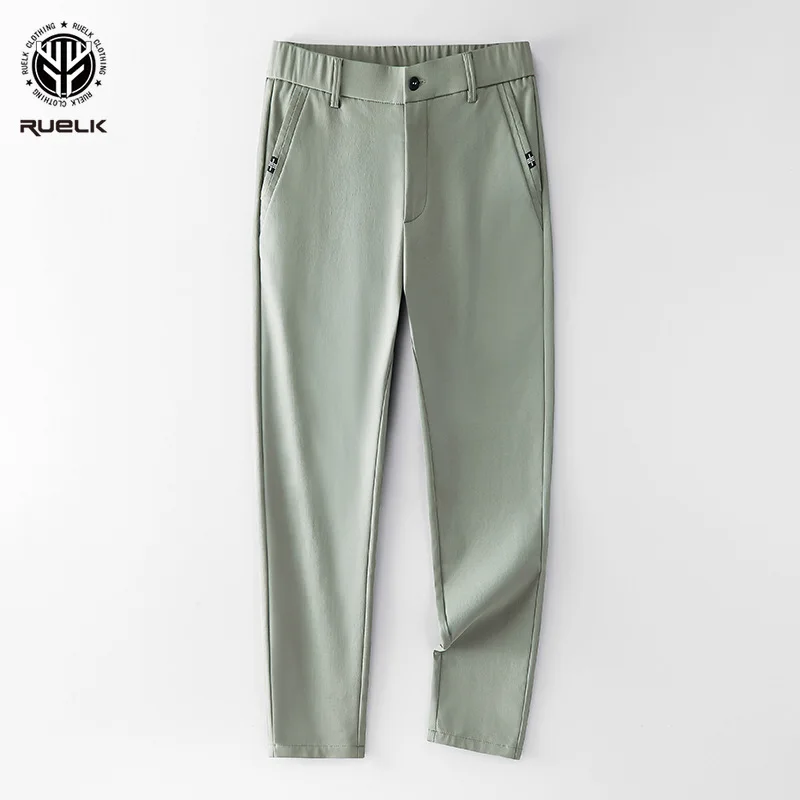 

Summer Thin Ice Silk Casual Pants Mens Elastic Straight Pants Trend Korean Version of All-match Men's Pants Pant Casual Trousers