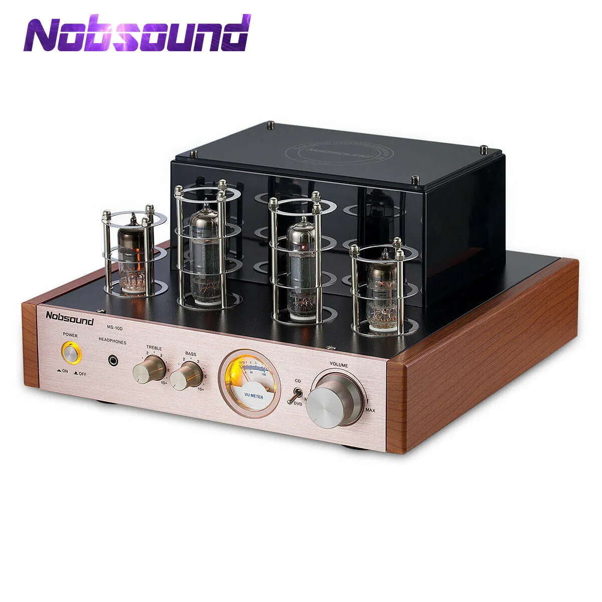 

Nobsound MS-10D Class AB 50W Integrated Vacuum Tube Power Amplifier HiFi Stereo Home Desktop Audio Amp Headphone Amp