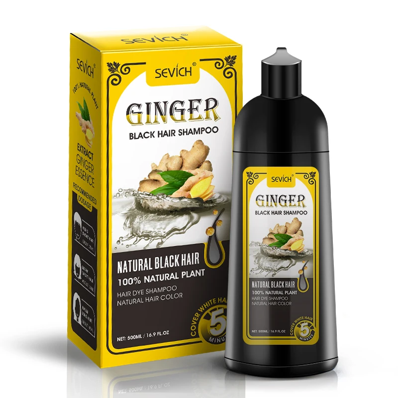500ml Permanent Black Hair Dye Shampoo Fast Dyeing Black Long Lasting Organic Natural Ginger Hair Color Free Shipping