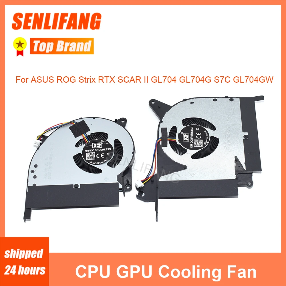 

New Laptop CPU GPU Fan For ASUS ROG Strix RTX SCAR II GL704 GL704G S7C GL704GW Cooling 13NR00N0M10111 13N1-5BP0311