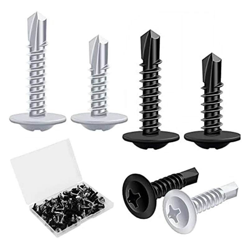 

Metal Screws Self Tapping Assorted Flat Head Self Drilling Screws 120P Stainless Steel Screws Set For Wood Drywall Metal