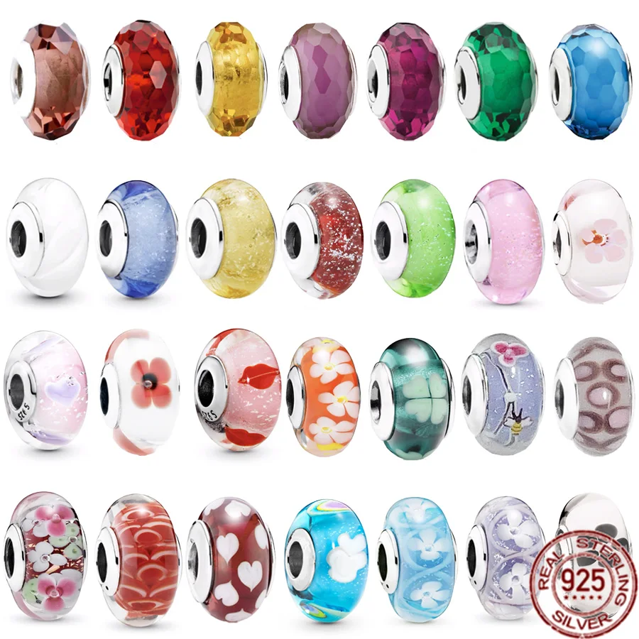 Оригинальный браслет Pandora, Цвет: серебристый, белый, красный, синий