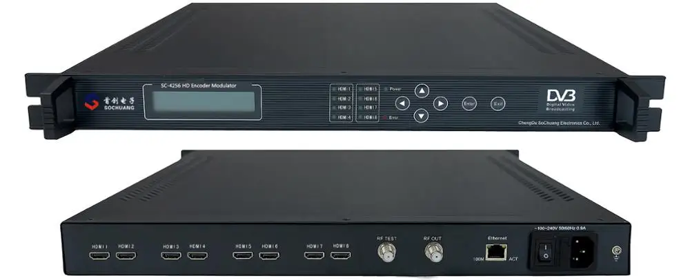 Фото Акционный товар SC-4256: 8-канальный MPEG4 HD-кодер-модулятор DVB-T для гостиничного кабельного ТВ и радиовещания №2